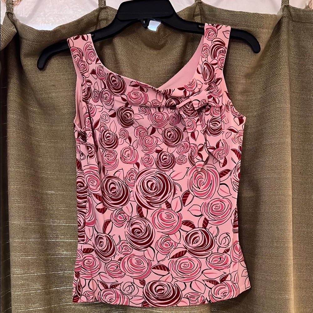 INC Floral Pink Sleeveless Top Size Medium